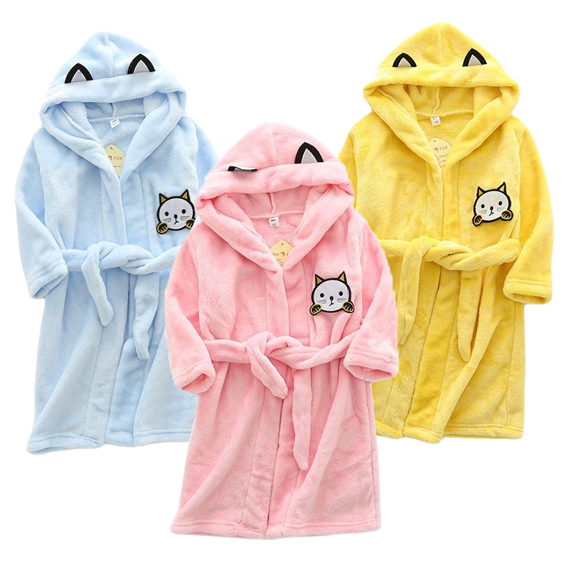Winter Clothing For 1 Year Old Girl - Kids Cartoon Cat Robes New Winter