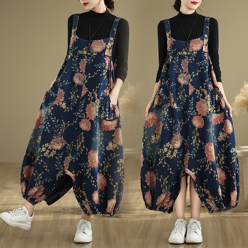 Winter Clothing For Plus Size Women - Loose Casual Denim Overalls for plus