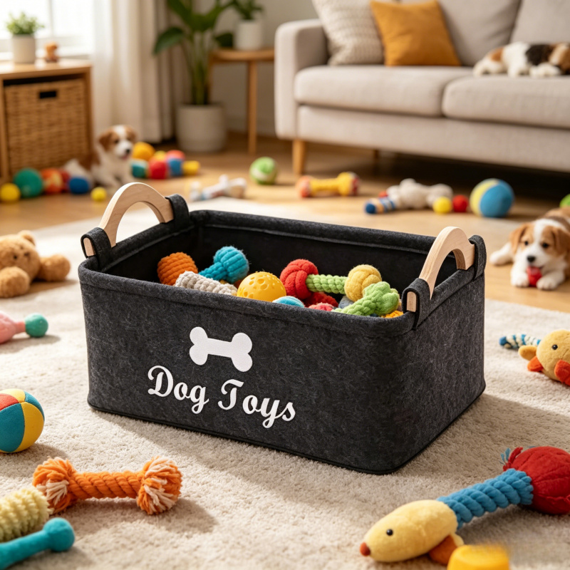 Winter Clothing Organizer - Felt Pet Toy Storage Box, Multi-functional