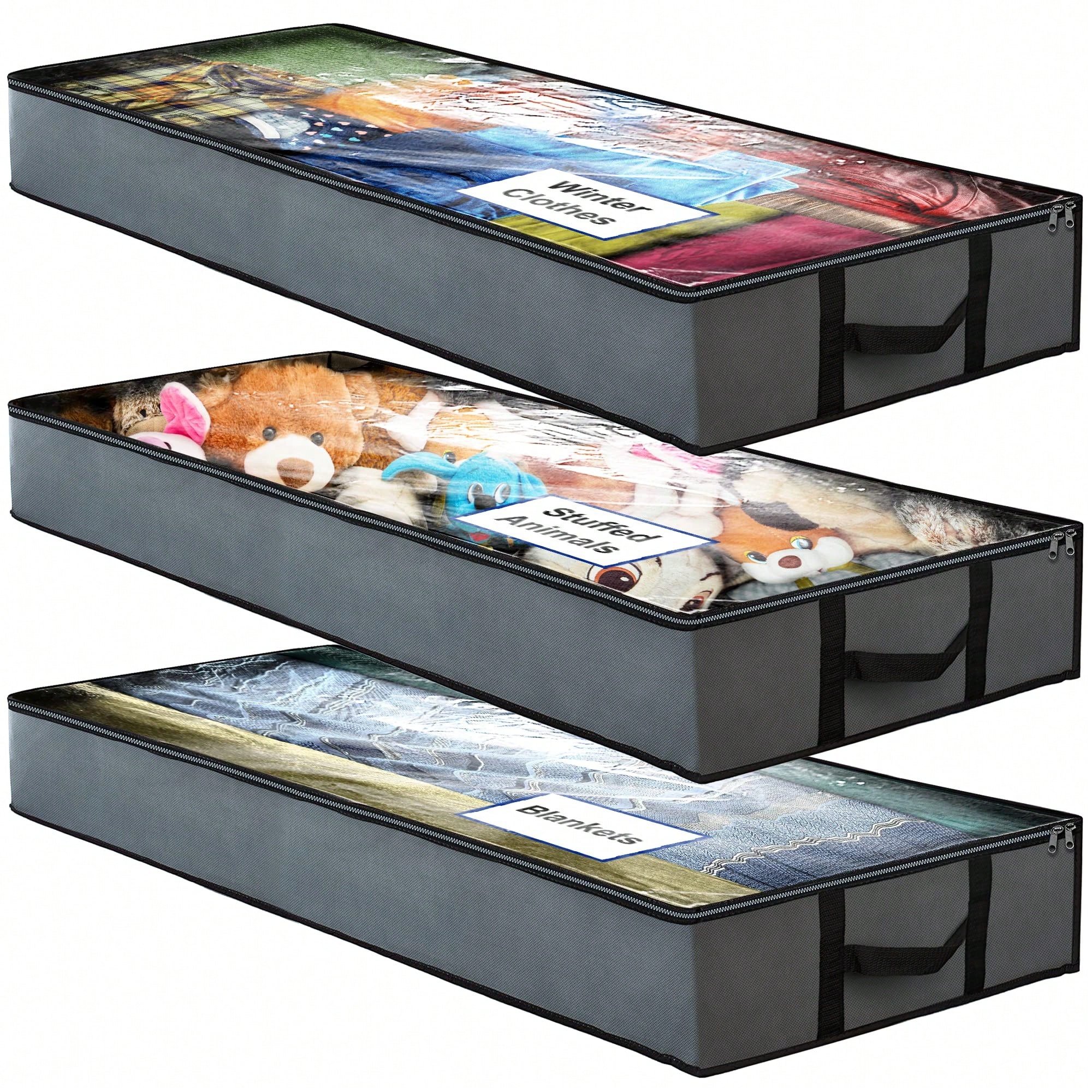 Winter Clothing Organizer - 3 Pack Under Bed Storage Bags
