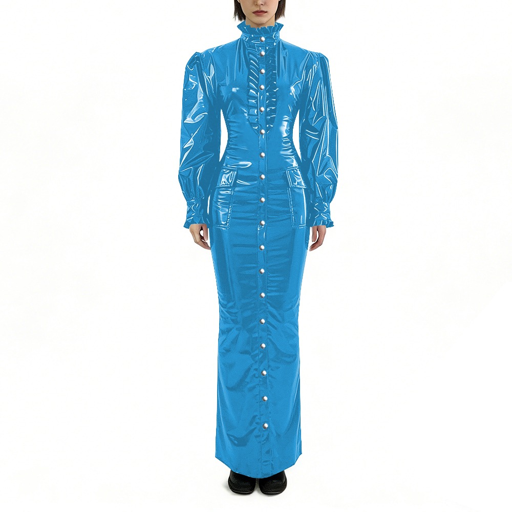 Glossy PVC Long Pencil Dress P - مراجعة Winter Clothing For Plus Size Women وسعره