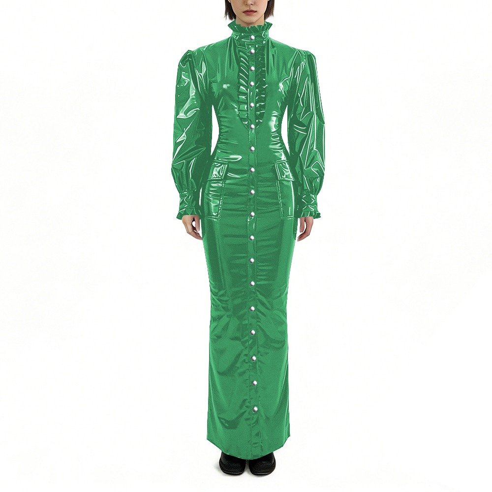 Glossy PVC Long Pencil Dress P - مراجعة Winter Clothing For Plus Size Women وسعره