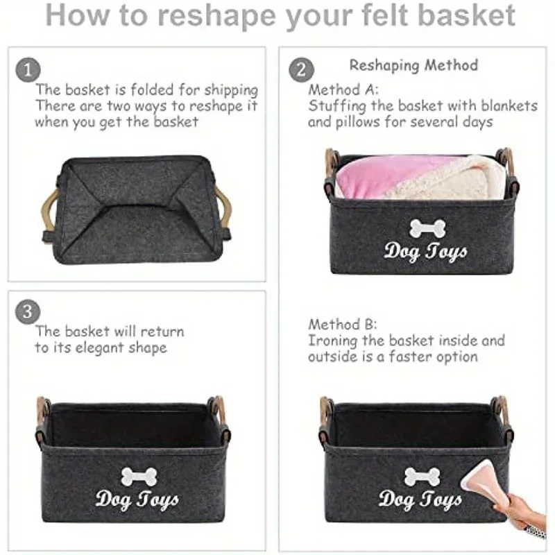 Felt Pet Toy Storage Box, Mult - مراجعة Winter Clothing Organizer وسعره