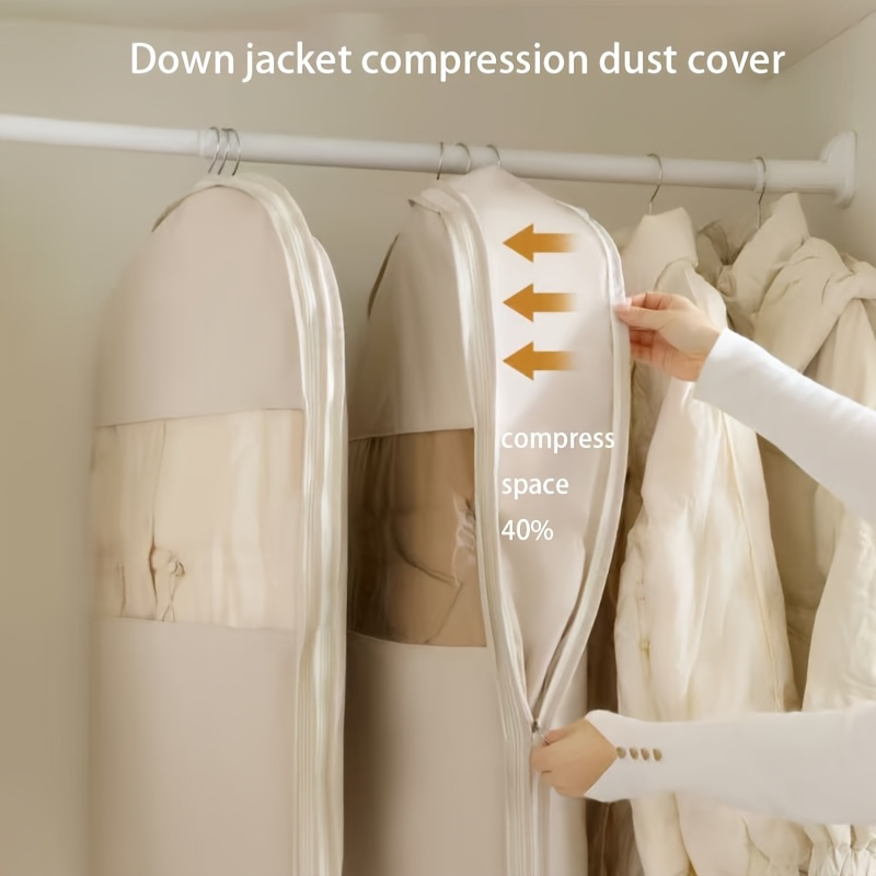 Beige Compression Hanging Bag  - مراجعة Winter Clothing Organizer وسعره