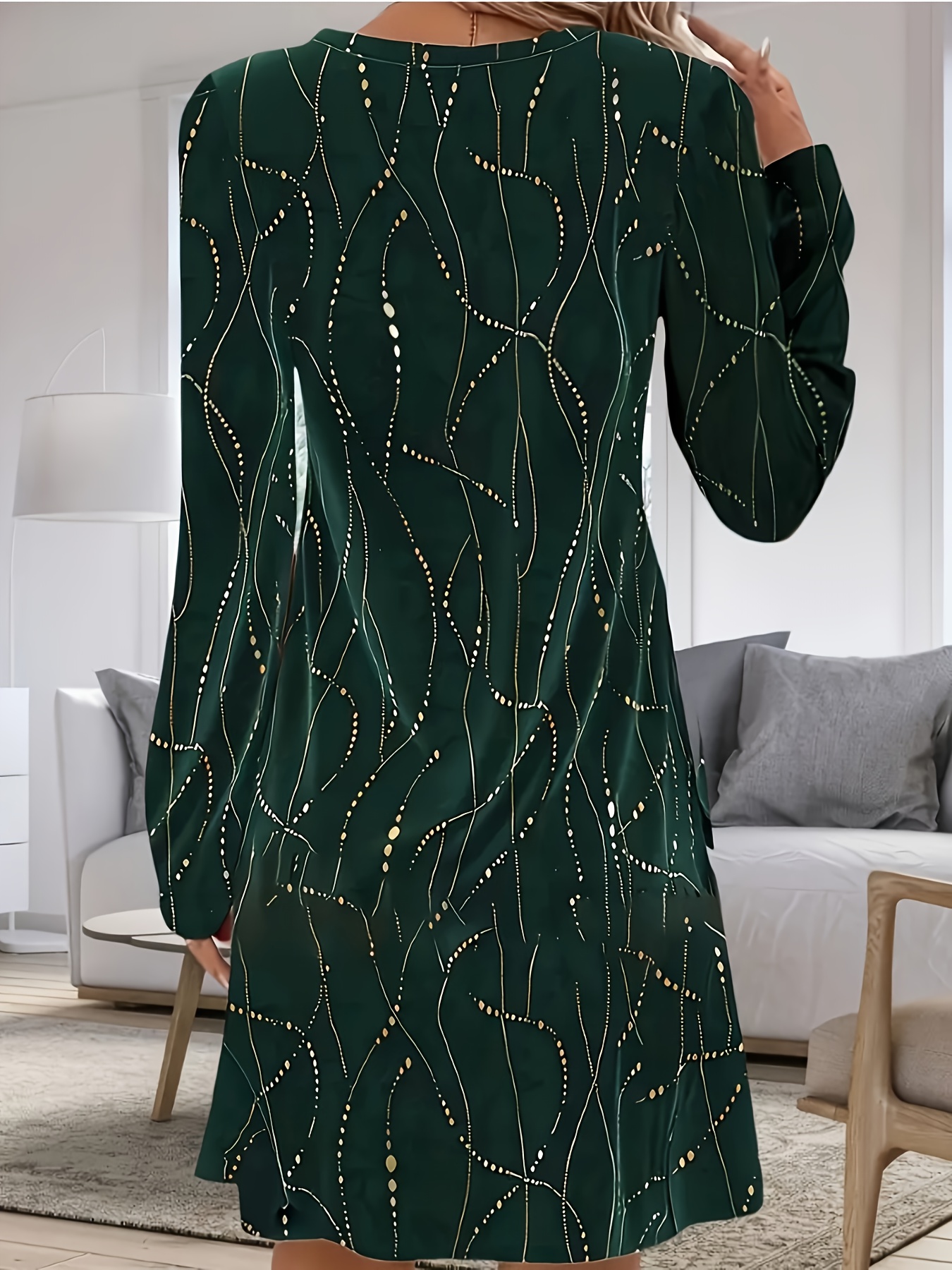 plus Size Velvet Golden Print  - مراجعة Winter Clothing For Plus Size Women وسعره