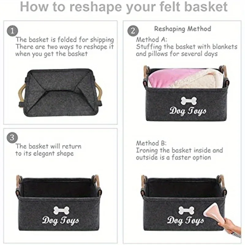 Felt pet toy box, dog toy box, - مراجعة Winter Clothing Organizer وسعره