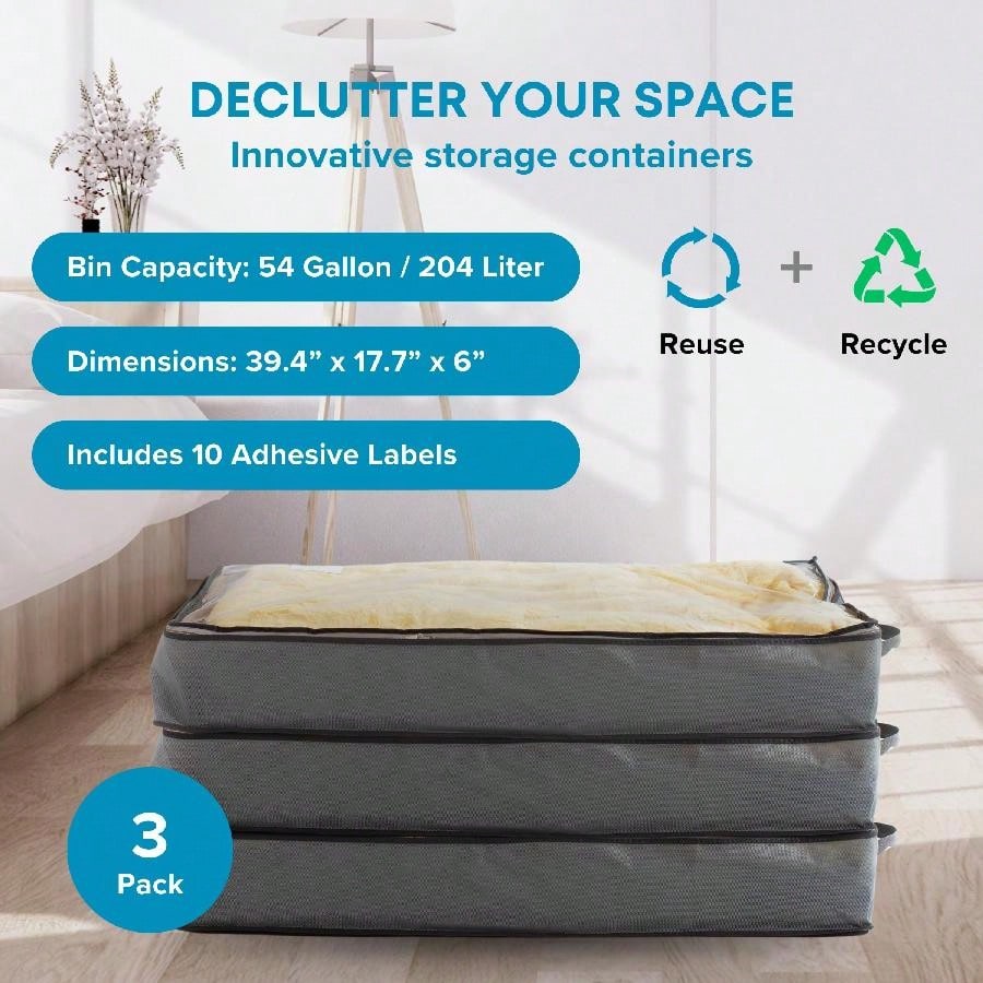 3 Pack Under Bed Storage Bags  - مراجعة Winter Clothing Organizer وسعره